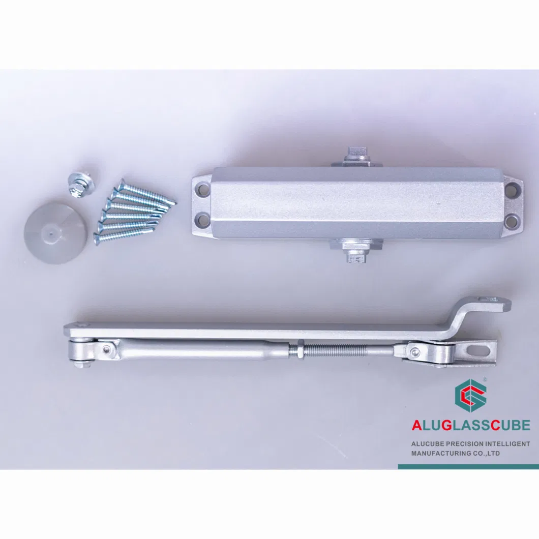 Adjustable Heavy Duty Hydraulic Automatic UL Listed Aluminum Alloy Square Type 45-85kg Glass Door Closer AGC-052